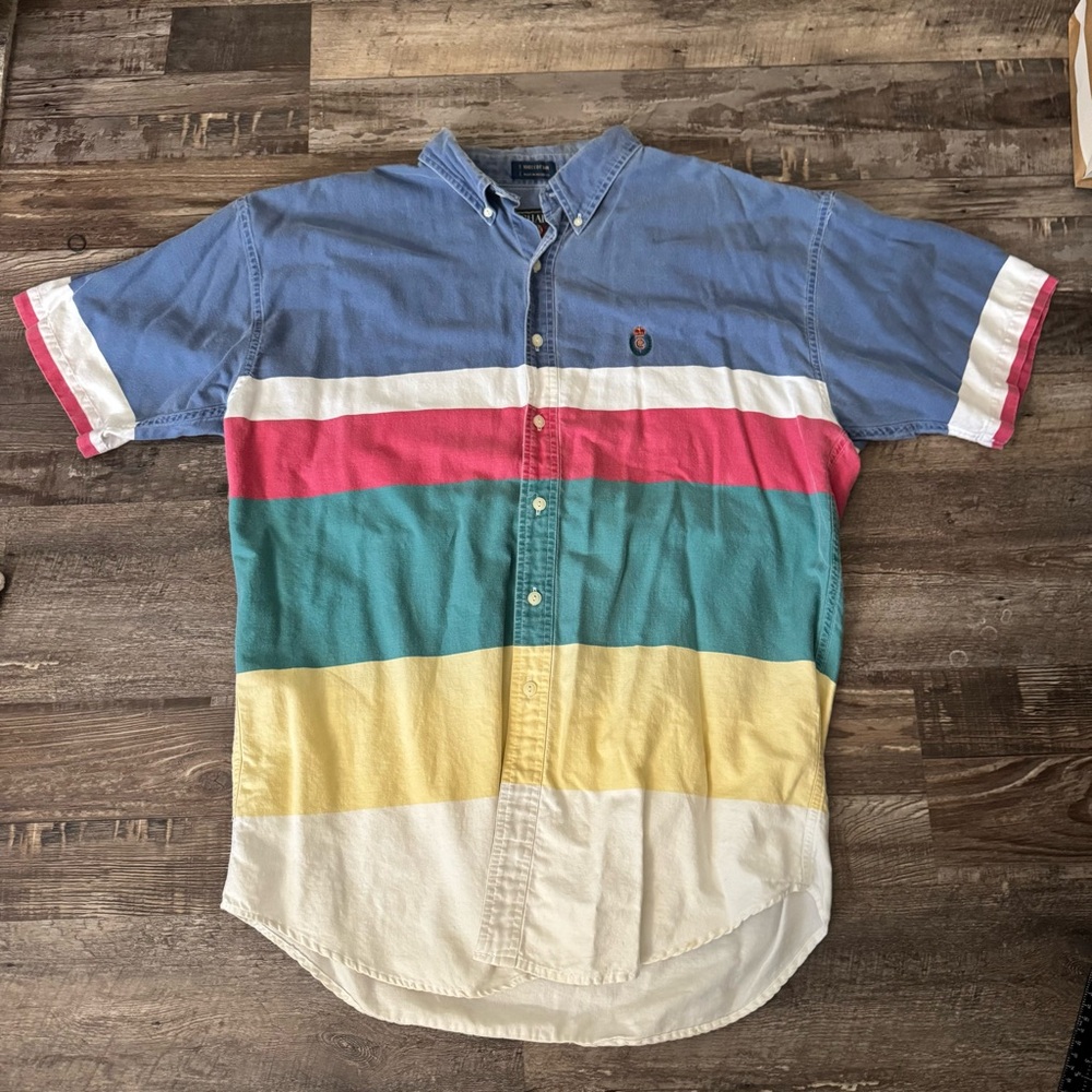 Men's CHAPS Ralph Lauren Multicolor Striped Button-Down Shirt